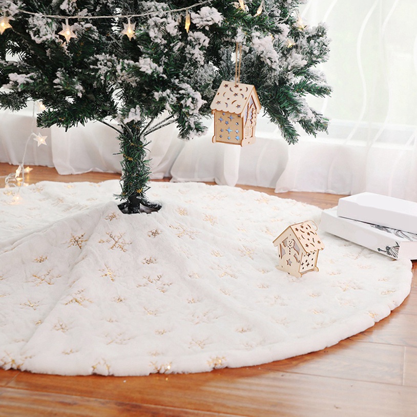 Thảm Lông Tròn Mềm Mại Lót Chân Trang Trí Cây Thông Noel Tiện Dụng