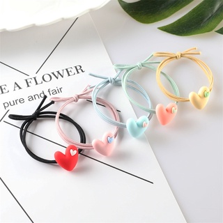 Dây buộc tóc cao su hình trái tim hoạt hình đơn giản cho nữ