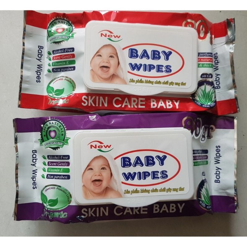 Khăn ướt Baby Wipes có hương tự nhiên loại 80gr cho bé