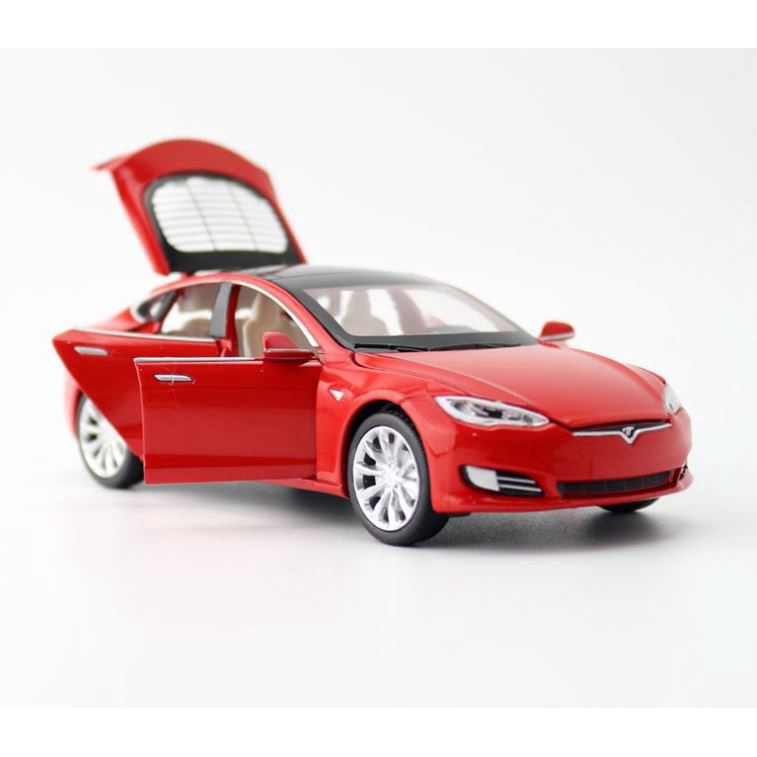 Mô hình xe TESLA MODEL S 1:32 có đèn âm thanh ô tô đồ chơi trẻ em kim loại oto xe hơi mini bằng thép sưu tập quà tặng