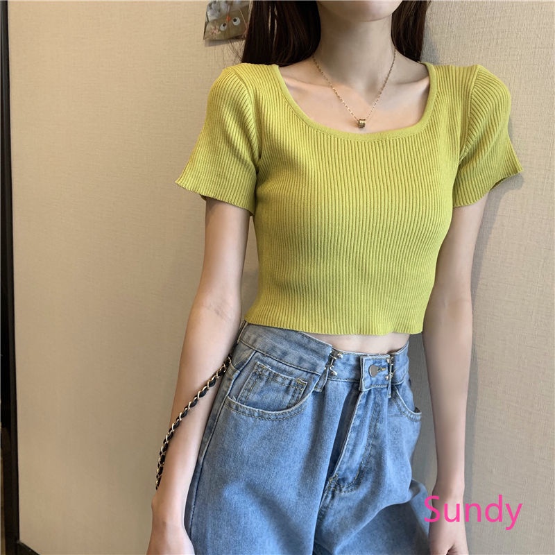 Áo Dệt Kim Màu Sắc Đơn Giản Cho Nữ