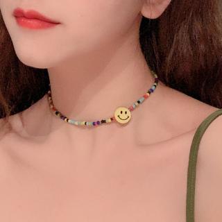 Vòng cổ xâu hạt trang trí hình mặt cười ngọt ngào cho nữ