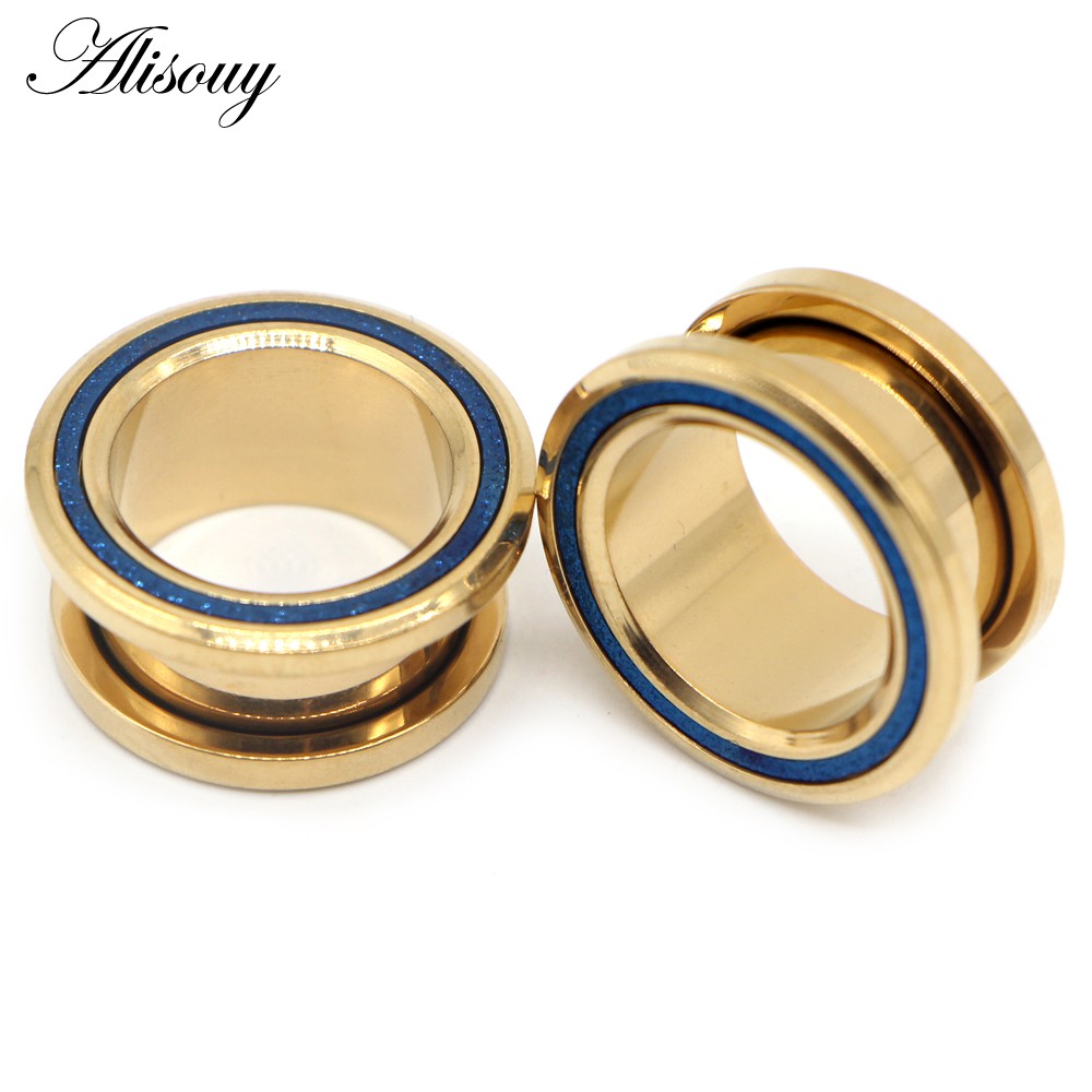 Alisouy Set 2 Khuyên Nong Tai Bằng Thép Không Gỉ Cá Tính