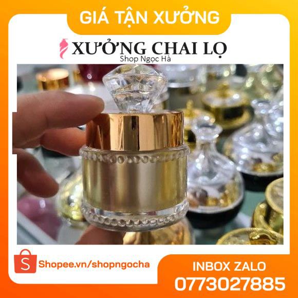 Hũ Chiết Mỹ Phẩm ❤ GIÁ RẺ NHẤT ❤ Hủ Đựng Kem Face Cao Cấp Hột Xoàn 5g,15g vàng, bạc , phụ kiện du lịch