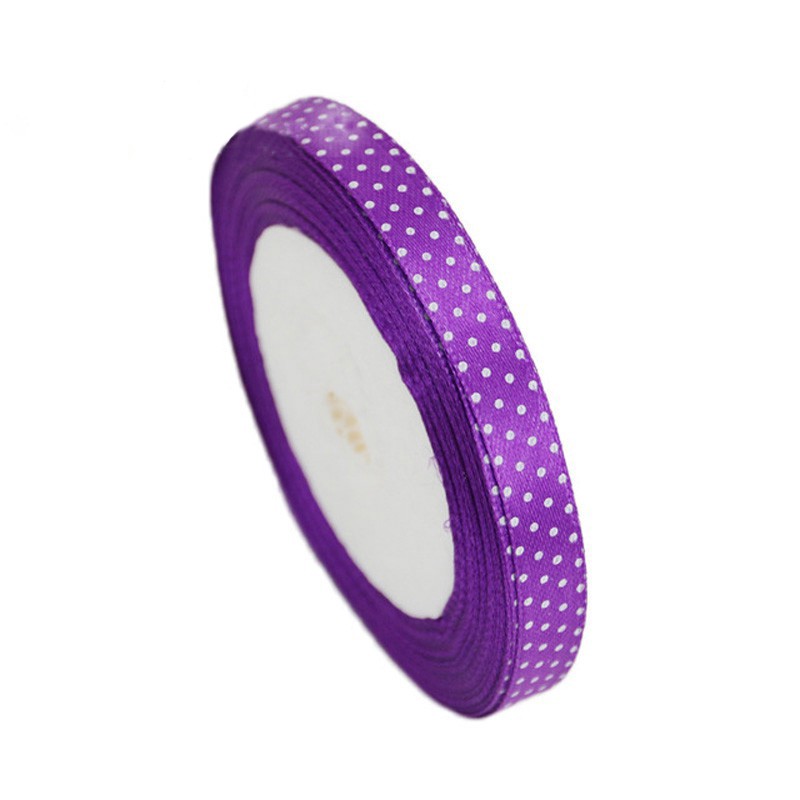 Cuộn Dây Ruy Băng Chấm Bi 10mm 25 yards In Họa Tiết Hoạt Hình Trang Trí Quà Cưới