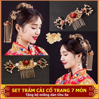 Set trâm cài cổ trang 7 món Tĩnh Vân Các (có sẵn)