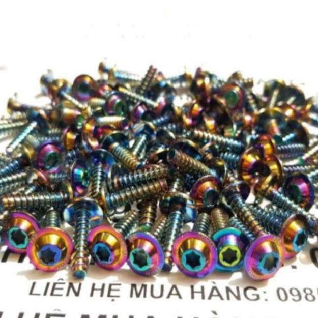 Ôc TiTan Lục Bảo PROTI 5ly17 Răng Xoắn lắp dán Áo xe YAMAHA