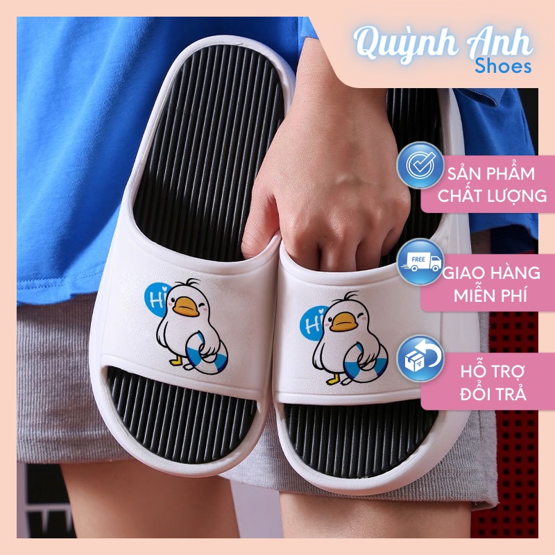 Dép quai ngang đế cao nữ và nam, dép hình con vịt cao chất liệu eva chống ngấm nước QH1420