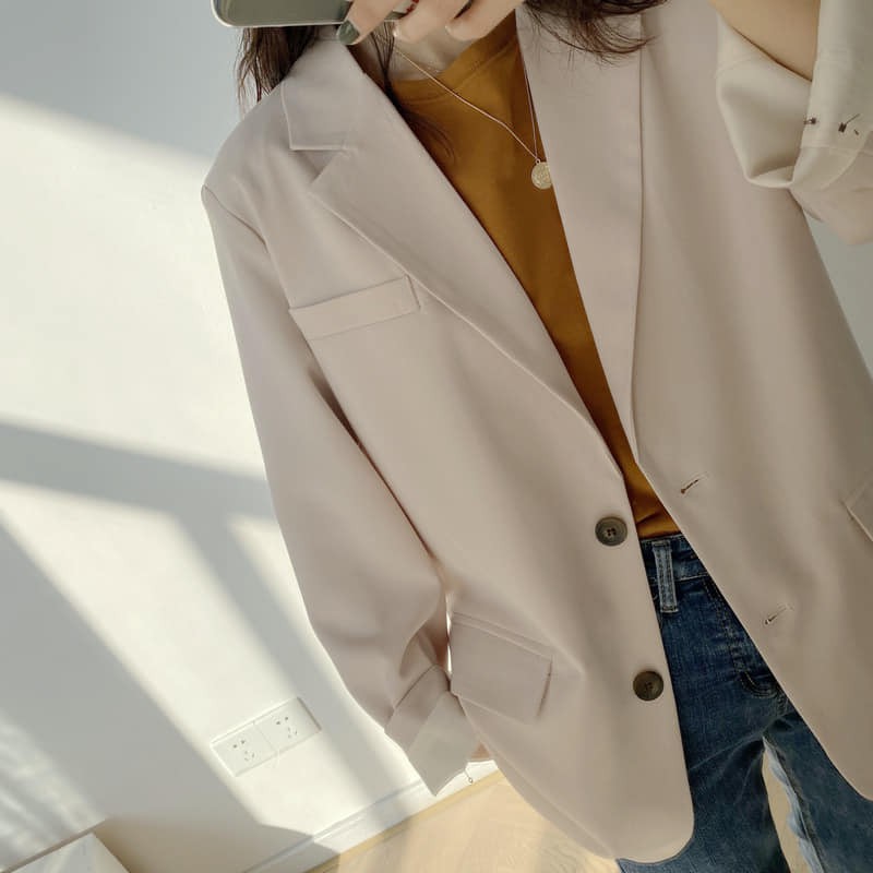 [Hàng order] Blazer trắng sữa 2 lớp (kèm ảnh thật) 💥 đơn giản, nhẹ nhàng, tinh tế 💗💗💗💗 | BigBuy360 - bigbuy360.vn