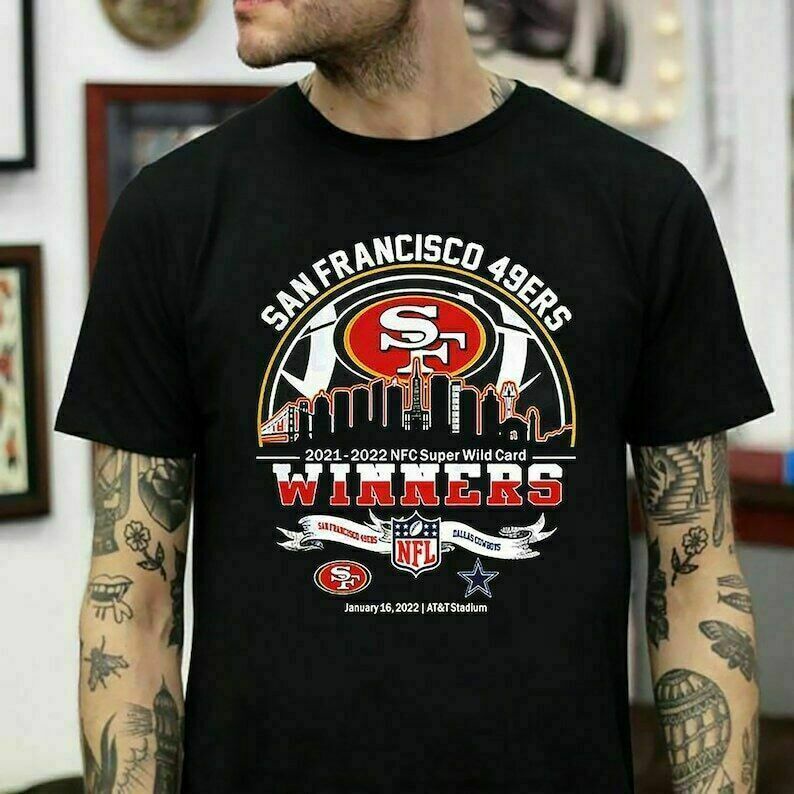 San Francisco 49Ers 2022 Giành Siêu Hoang Dã Thẻ Nam Áo Thun Ngộ nghĩnh Vintage