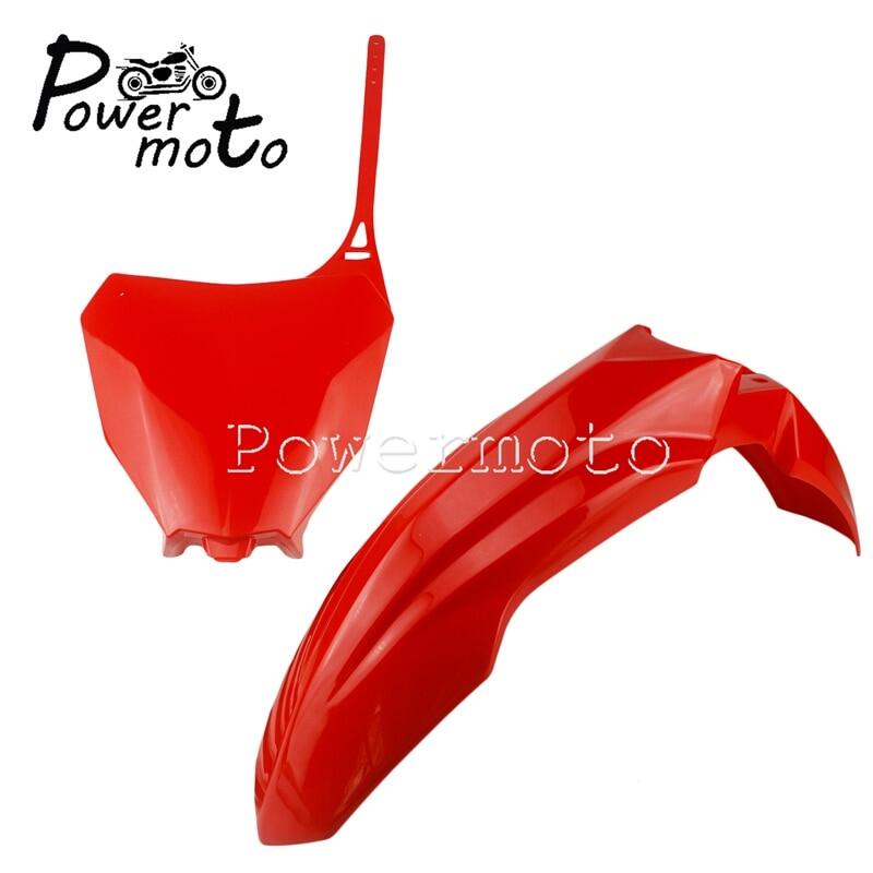FENDER Chắn bùn trước supermoto mx enduro w / biển số trước cho honda crf250r -crf450r -crf 250 450 r rx mudguard