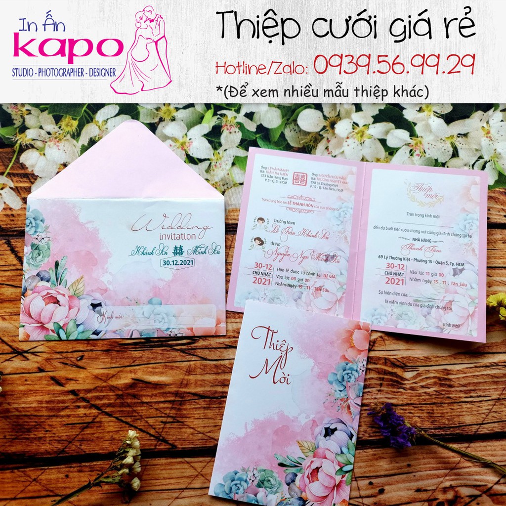50 thiệp cưới TL-R1061 . Vui lòng cung cấp nội dung in sau khi đặt hàng.