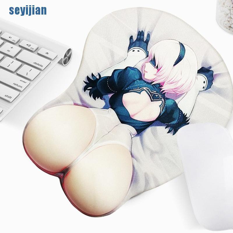 ▣●Miếng Lót Chuột Mềm Hình Cô Gái Anime 3d Có Đệm Cổ Tay Chống Trượt Gợi Cảm