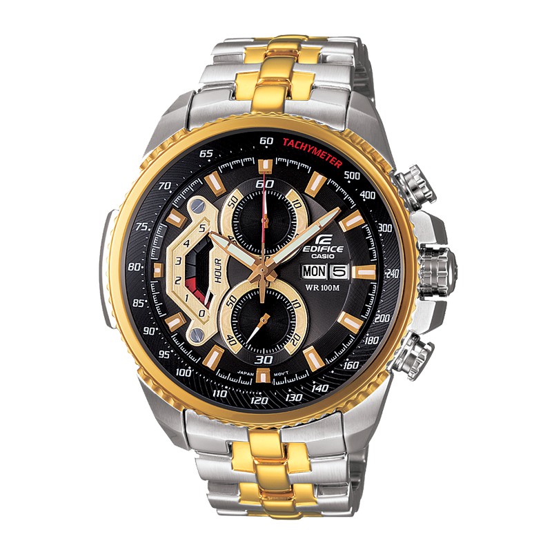 Đồng Hồ Nam Casio EFR 558SG - 1AV - Quartz - Dây Kim Loại ( Dây Demi, Mặt Đen )