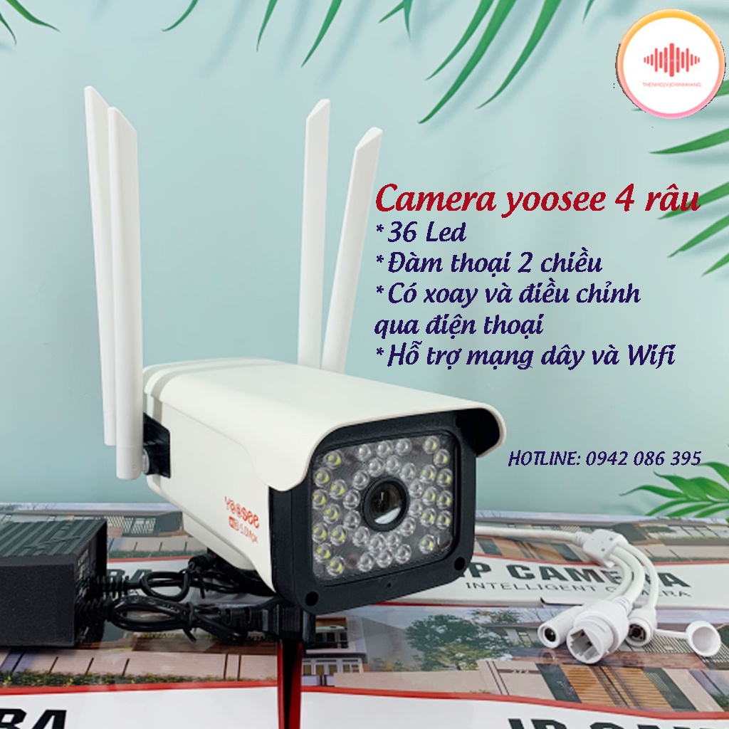 Camera ngoài trời, chống nước Yoosee Full HD 1080P 4 Led trợ sáng đàm thoại 2 chiều