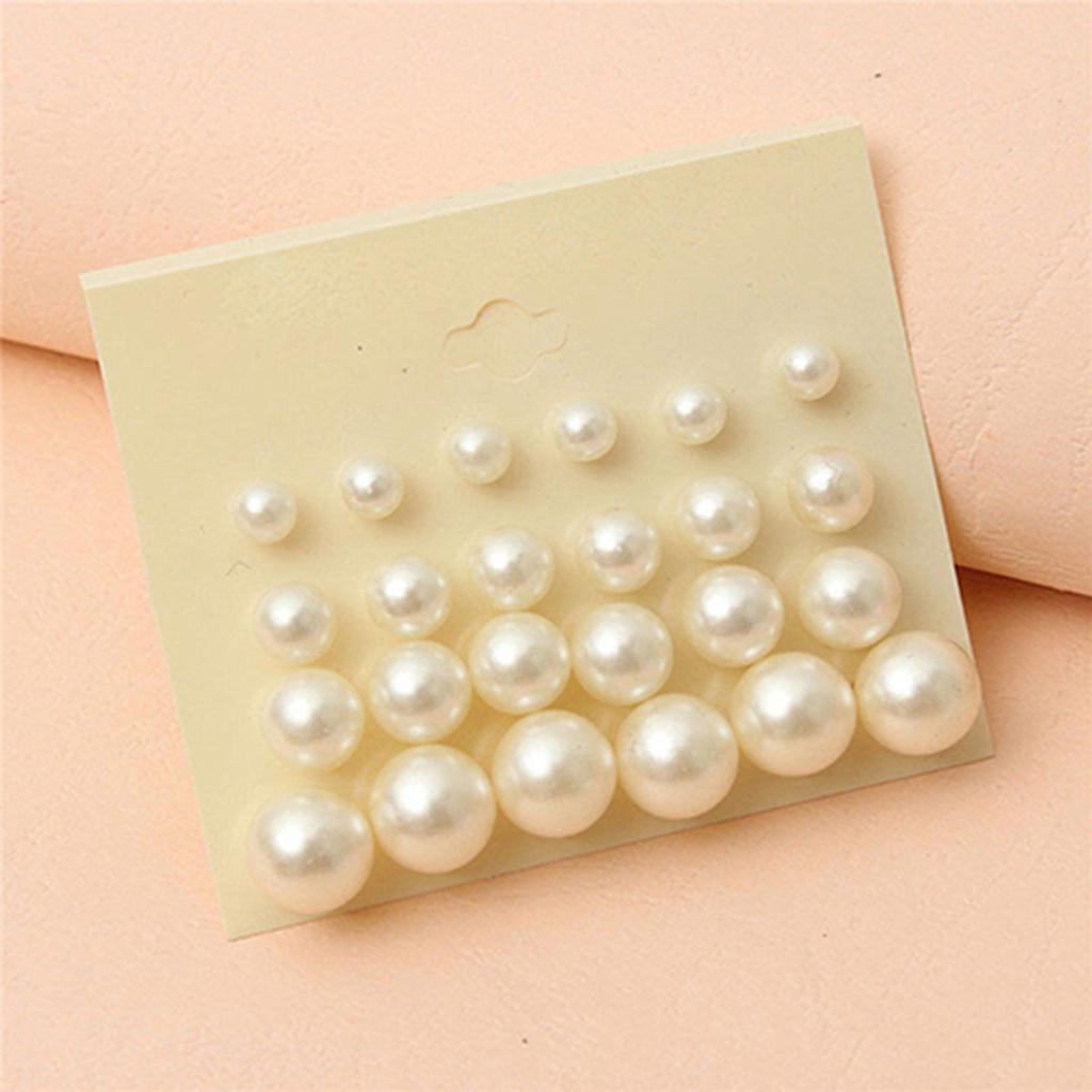 Set 12 đôi bông tai ngọc trai giả thời trang nữ tính