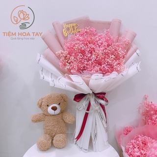 Bó hoa baby hồng size to - Nàng Thơ Handmade