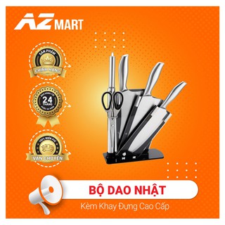 Bộ dao nhật - dao thái thịt - kèm khay đựng cao cấp cho nhà bếp