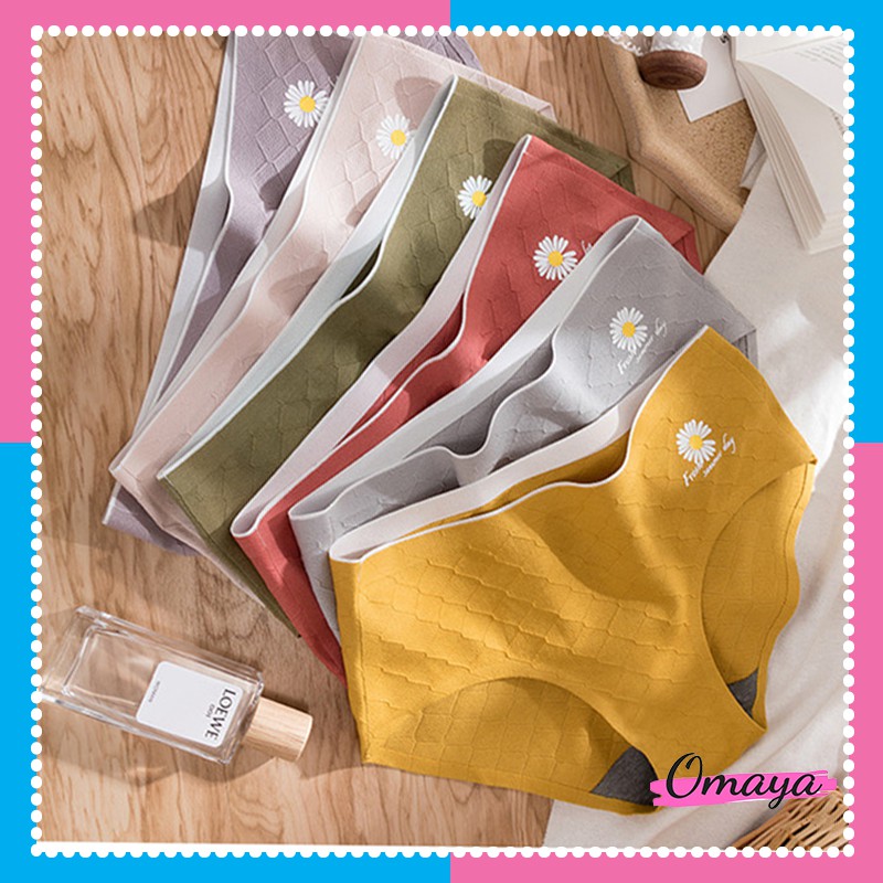 Quần lót nữ cotton không viền cúc họa mi, quần lót kháng khuẩn Nano Bạc OMAYA - QL07 | BigBuy360 - bigbuy360.vn