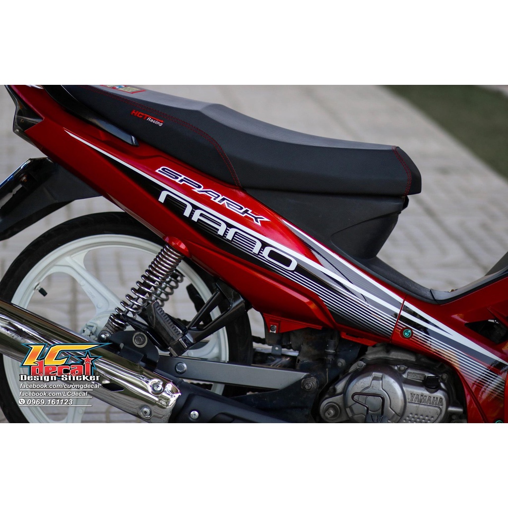 [FreeShip] Tem Decal Rời mẫu Spark Nano cho Sirius xăng cơ đỏ đen - siêu hot 2022