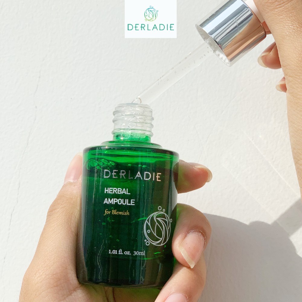 Serum Tràm Trà Derladie Tinh Chất Giảm Mụn Herbal Ampoule For Blemish Hết Mụn Sau 14 Ngày