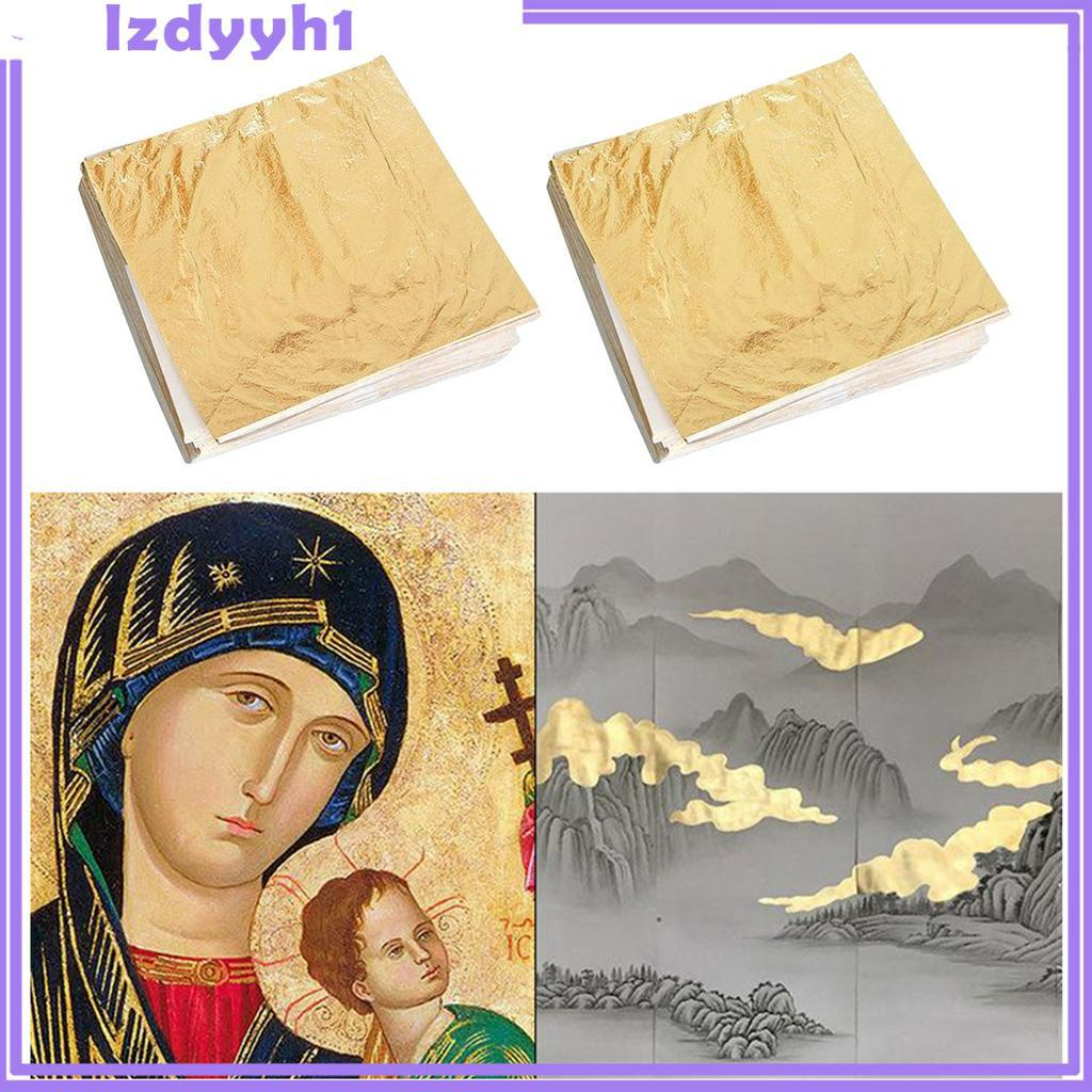 100 Miếng Giấy Mạ Vàng 14x14cm Làm Đồ Thủ Công