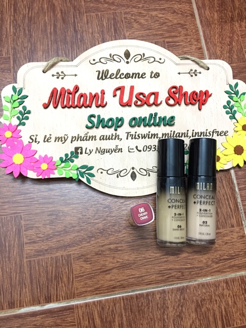 Combo 2 kem nền 2in1 Milani và 1 son kem Milani siêu lì tone 06 | BigBuy360 - bigbuy360.vn
