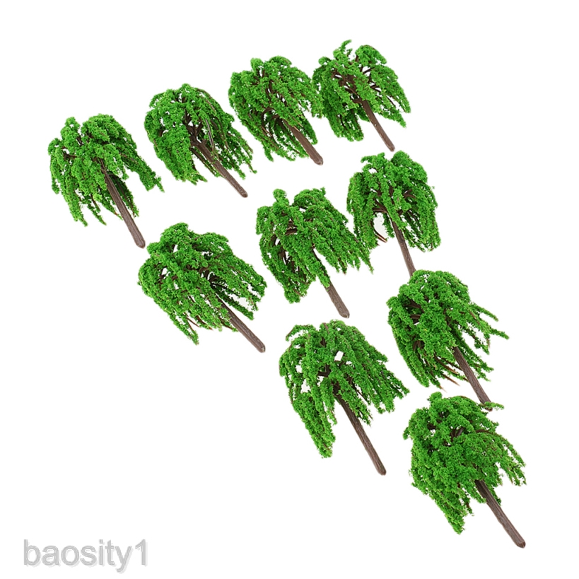 Set 10 Mô Hình Cây Nhựa Tỉ Lệ 1: 150 Dùng Để Trang Trí