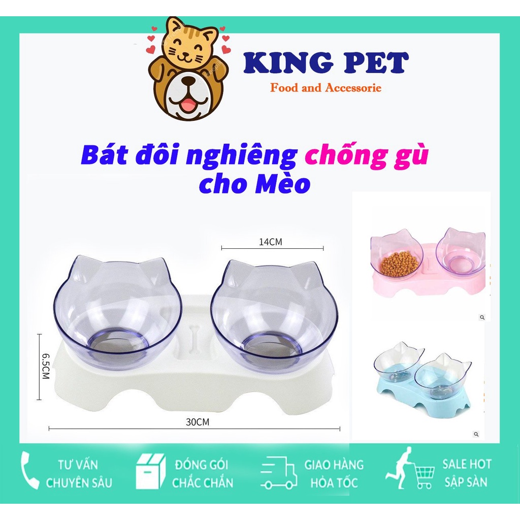 Bát Nghiêng Chống gù Cho Chó Mèo