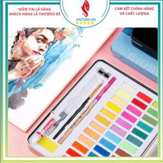 Bộ 36 Màu Nước vẽ Giorgione cao cấp hộp mới tặng kèm túi bút nước bút lông bút chì miếng mút giấy vẽ gọt chì gel màu