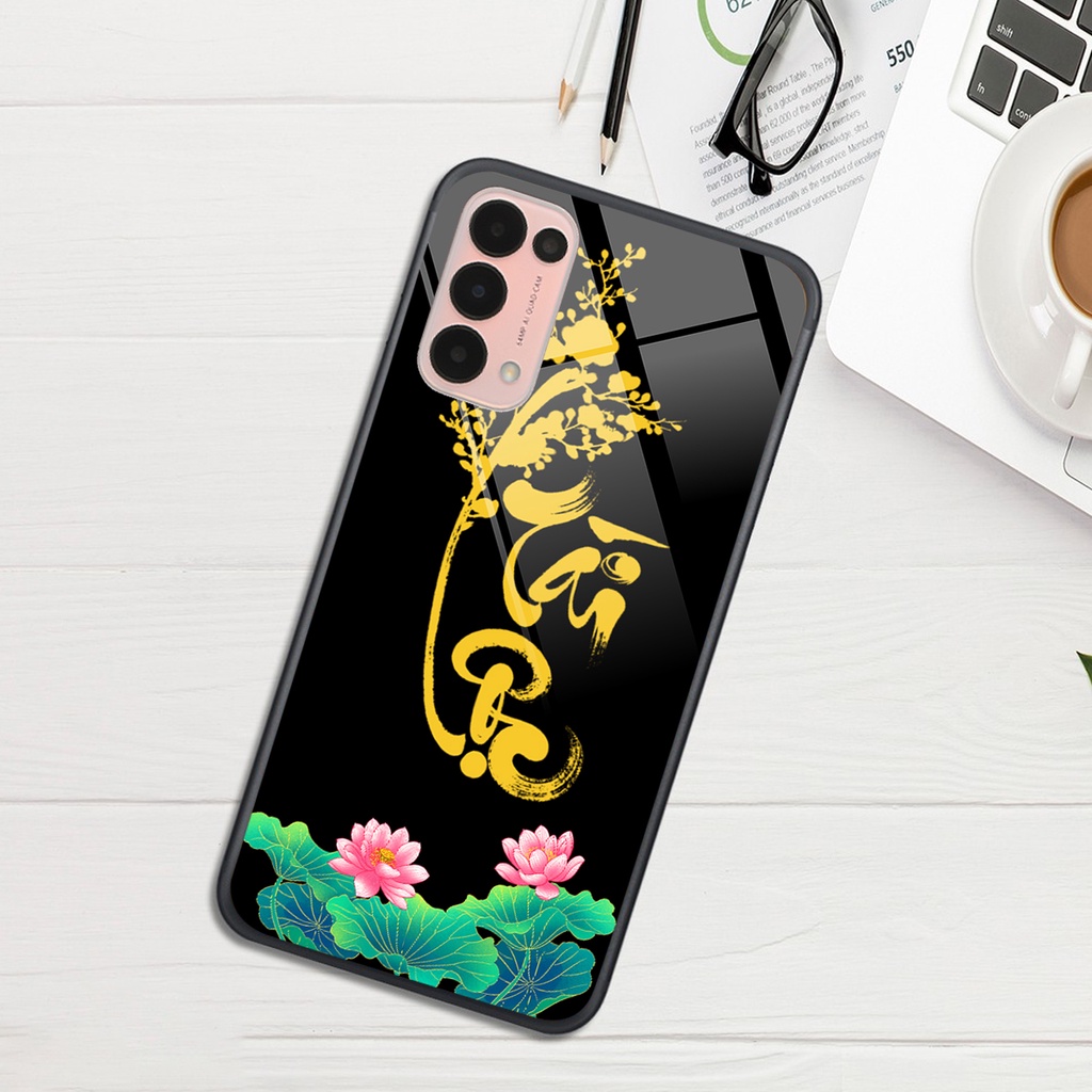 Ốp lưng KÍNH Oppo RENO 5 in hình 3D TÀI LỘC-TÂM AN -MÃ ĐÁO