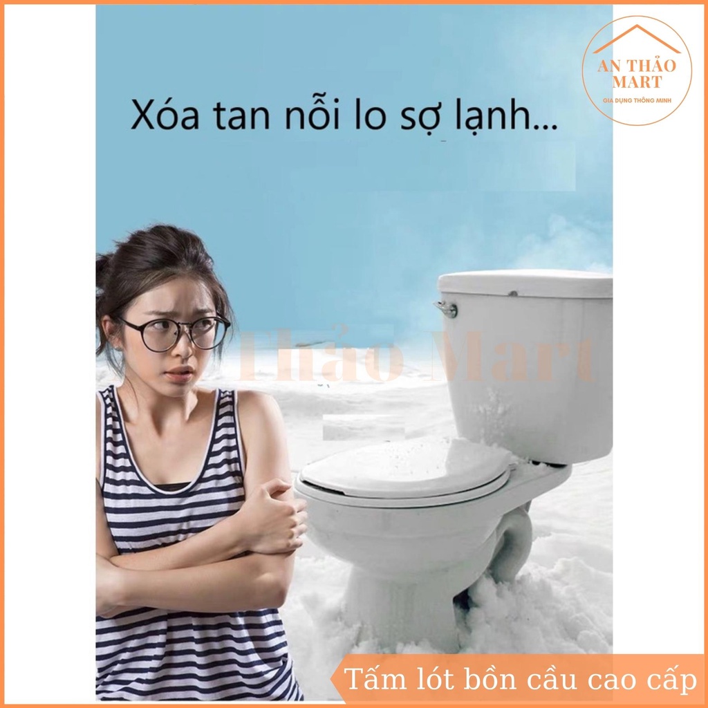 Tấm Lót Bồn Cầu Cao Cấp Mùa Đông Giữ Ấm Chống Lạnh, Thảm Lót Bồn Cầu Tiện Dụng