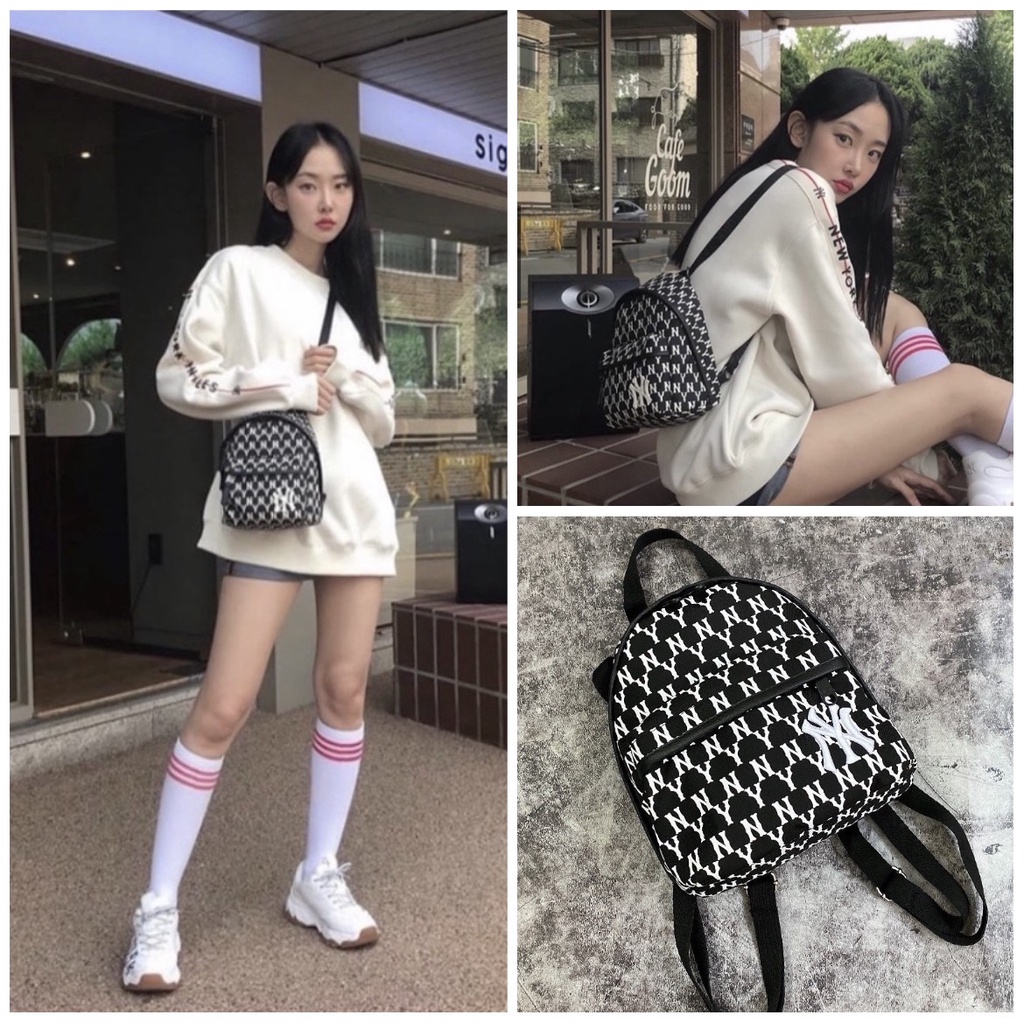 HÀNG XUẤT XỊN Balo mini MLB logo thêu nổi sịn sò đeo được 2 kiểu phong cách hàn quốc