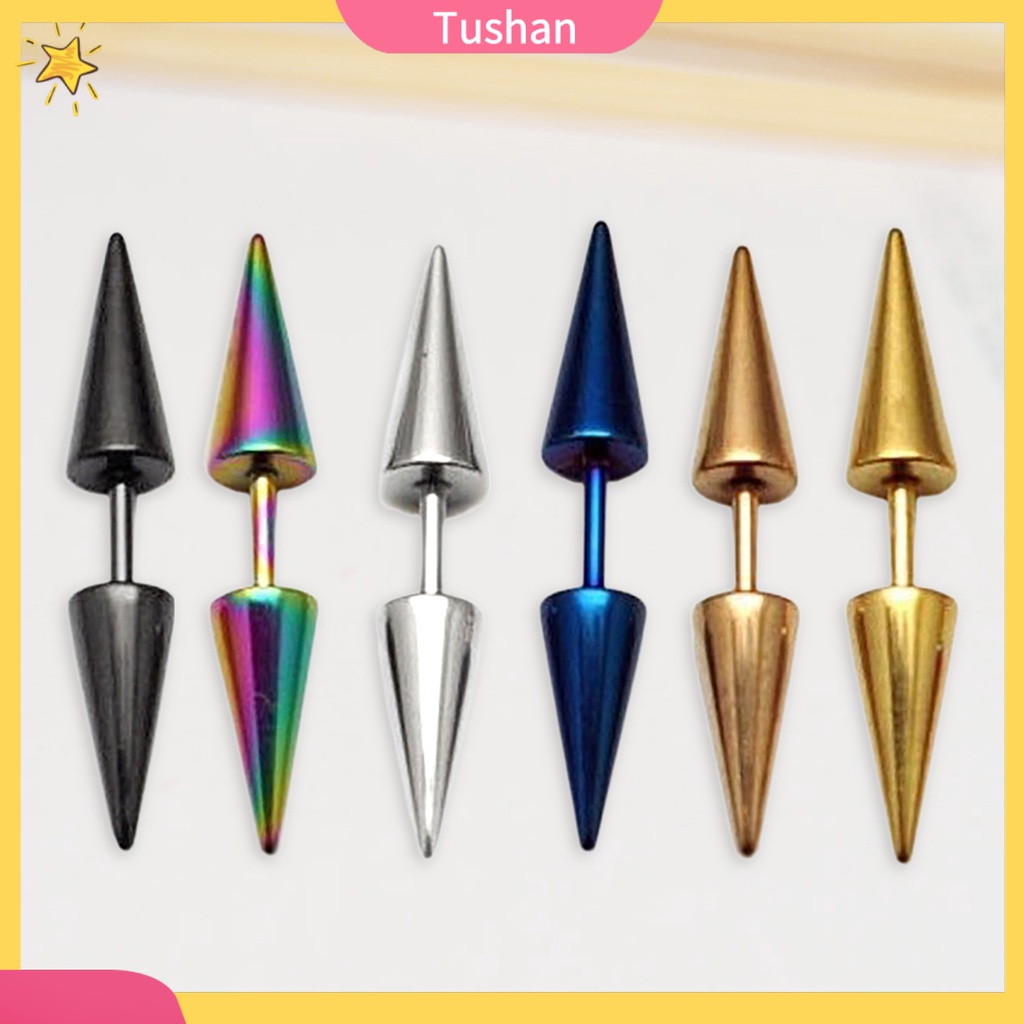 Khuyên tai nam nữ dạng đinh tán bằng thép không gỉ cá tính