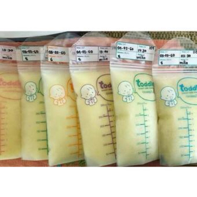 ( Hộp 49 túi 7 màu sắc ) Túi trữ sữa 250ml toddler Thái Lan