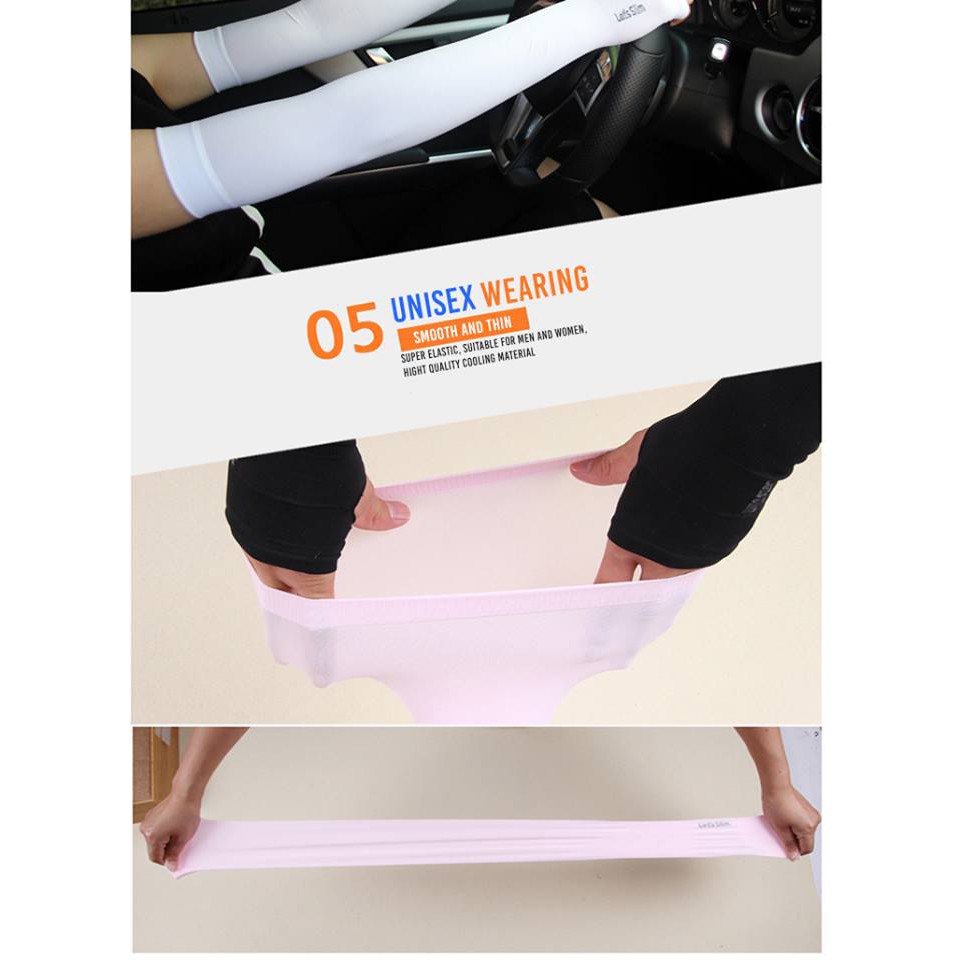 Set 2 Đôi Găng Tay Chống Nắng Xỏ Ngón Lets Slim Hàn Quốc. Giao màu ngẫu nhiên