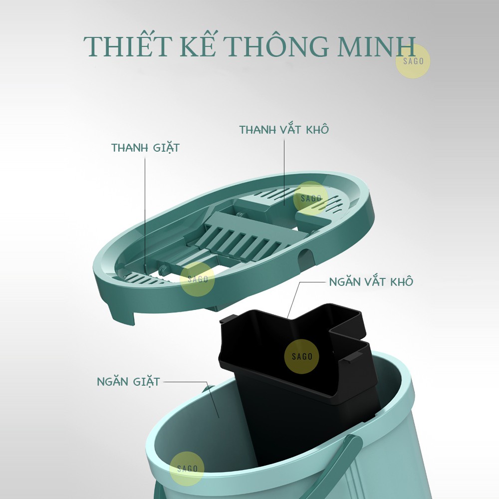 Cây lau nhà thông minh tự vắt EMPIRE ECL310, xoay 360•