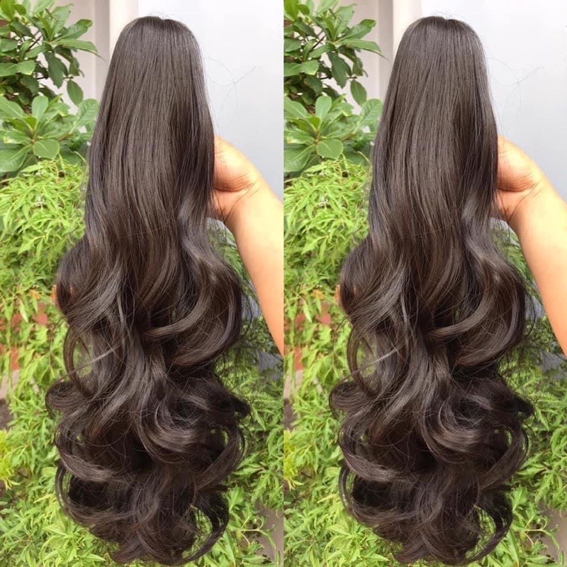 Tóc giả ngoặm xoăn dài n44