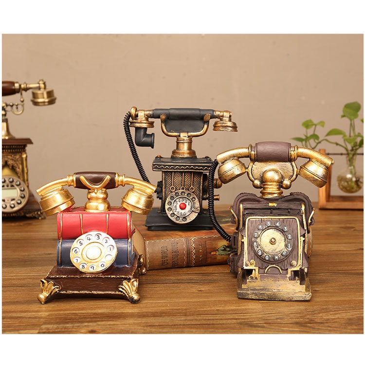 Mô Hình Điện Thoại Bàn Cổ Điển Sáng Tạo Dùng Trang Trí