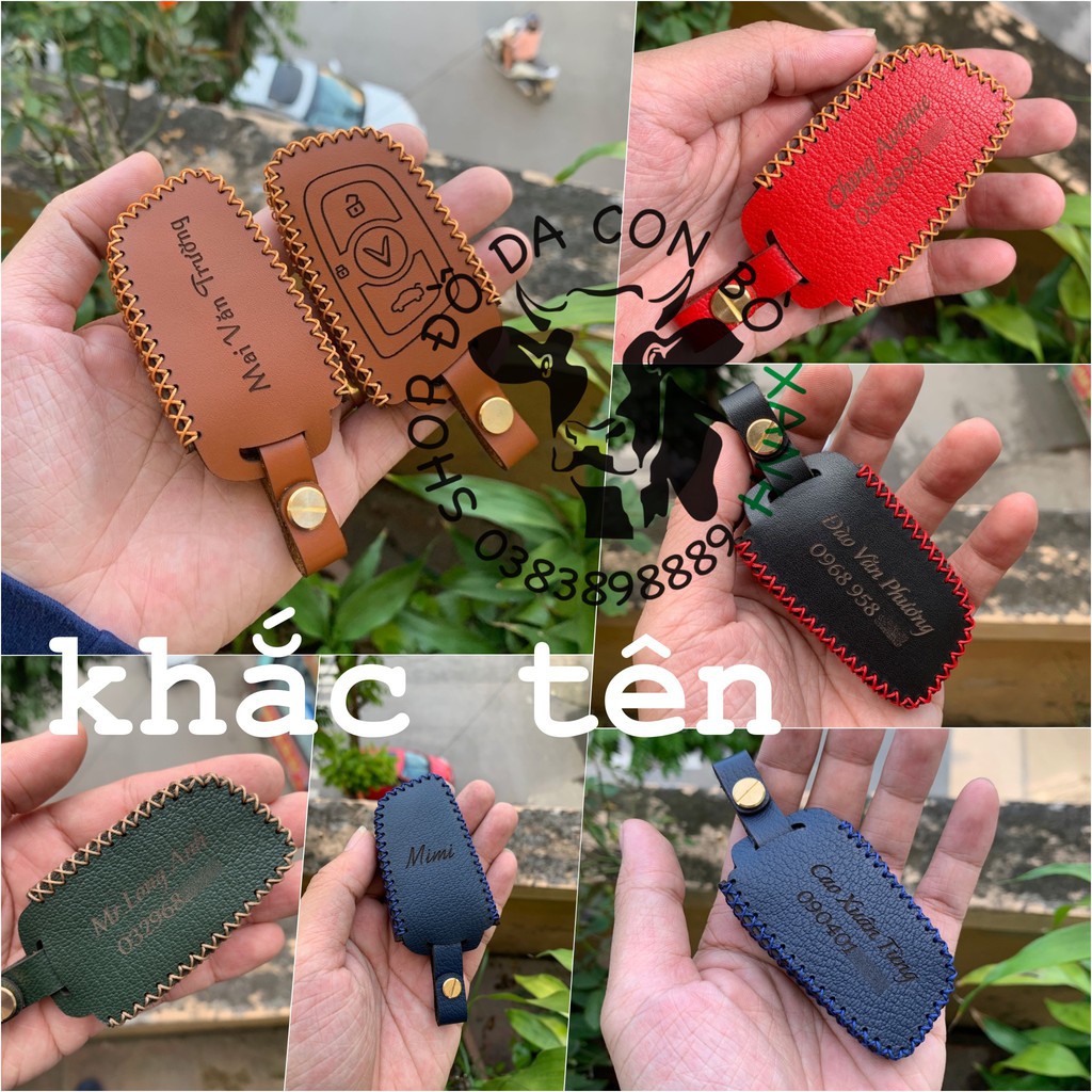 Bao da chìa khoá Vinfast Lux Sa 2.0, A2.0, Turbo handmade da thật 002