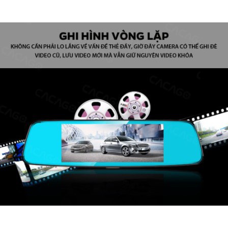 Camera Hành Trình Gương Anytek T77 Full HD- Camera ô tô ghi hình trước sau siêu nét | BigBuy360 - bigbuy360.vn