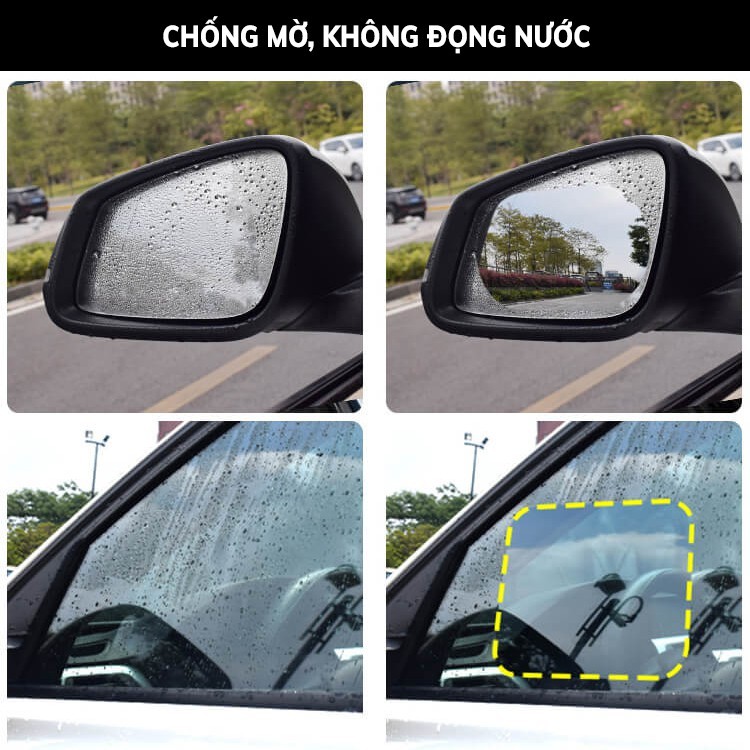 [Bán buôn] {Hàng loại 1} Bộ 2 Miếng dán chống bám đọng nước gương kính ô tô xe hơi khi trời mưa size 150*200mm