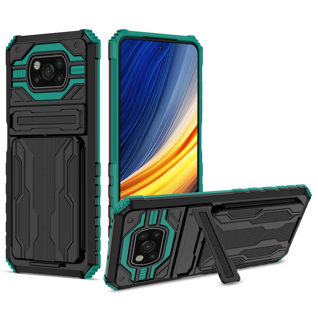 Ốp điện thoại Koosuk chống sốc có ngăn thẻ cho Xiaomi Poco X3 NFC Pocophone M3 Pro
