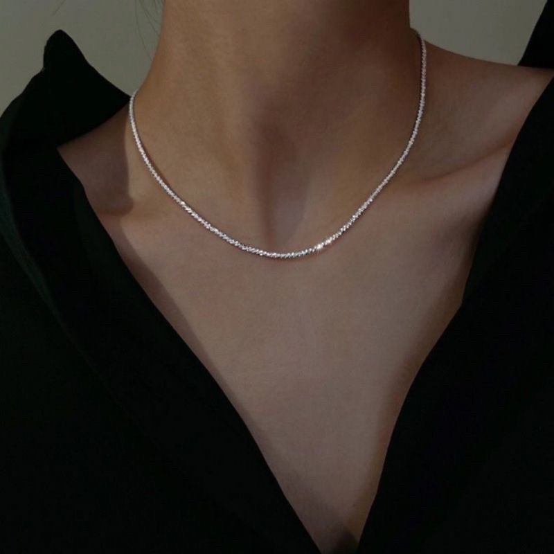 Dây chuyền nữ Bạc, dây xù thời trang thiết kế thời thượng dây bền sáng đẹp Mainomi Shop Bạc Xinh