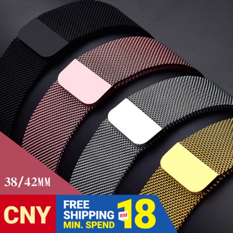 Dây Đeo Inox Milanese Cho Đồng Hồ Thông Minh Apple Watch Se 40mm 44mm 3 2 1 42mm 38mm