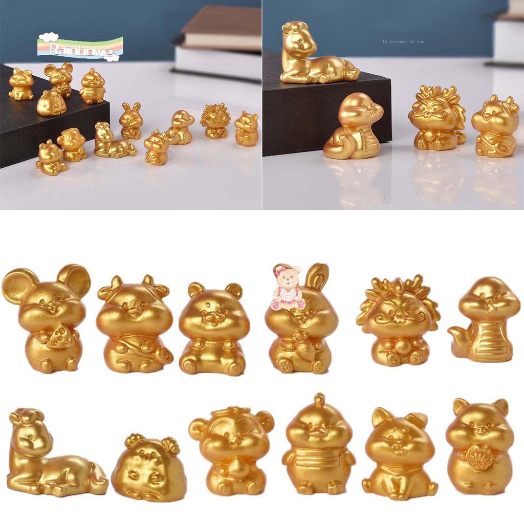 Tượng động vật 12 con giáp mini dễ thương dùng trang trí tiểu cảnh DIY