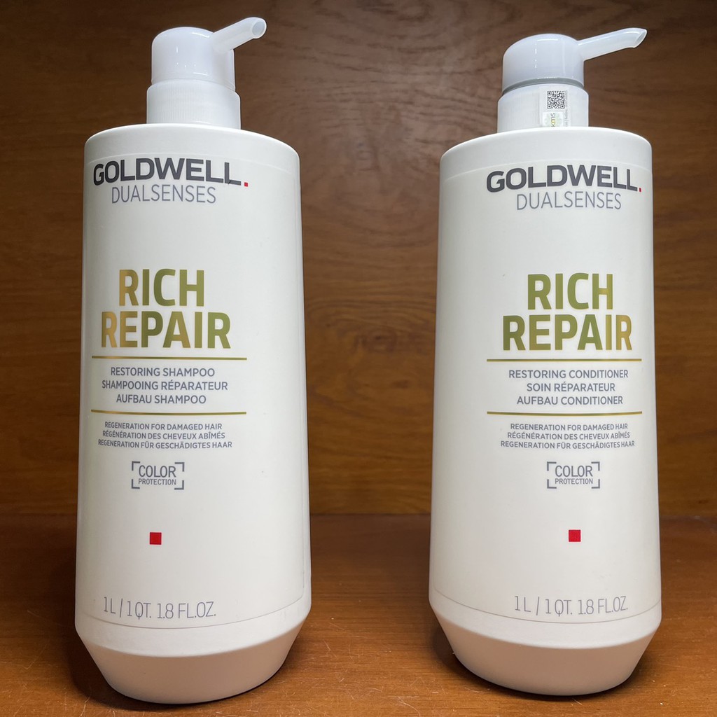 Dầu gội xả chăm sóc tóc hư tổn khô xơ Goldwell Rich Repair Restoring 1000mlx2