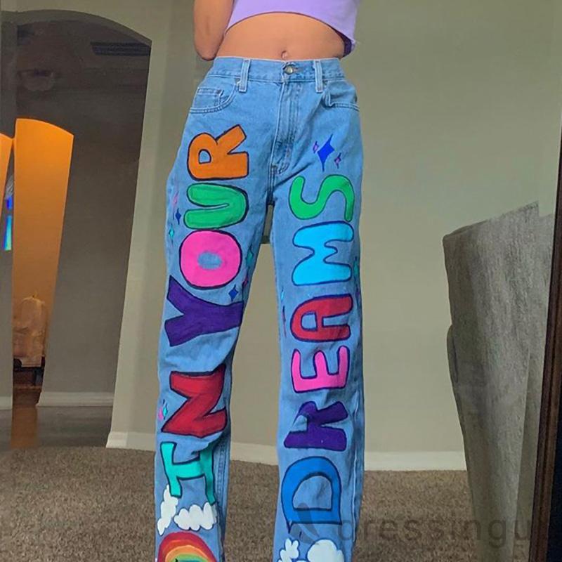 Quần Jeans Dài Ống Rộng Thời Trang Cho Nữ