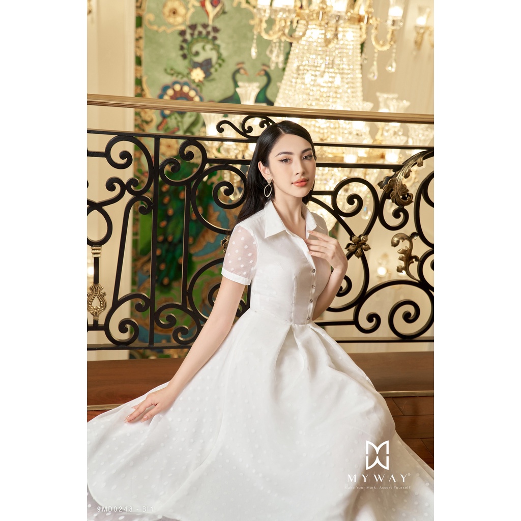 Đầm Nữ Công Sở MY WAY Dáng Xòe Phong Cách Lịch Sự sang Trọng 9MD0248