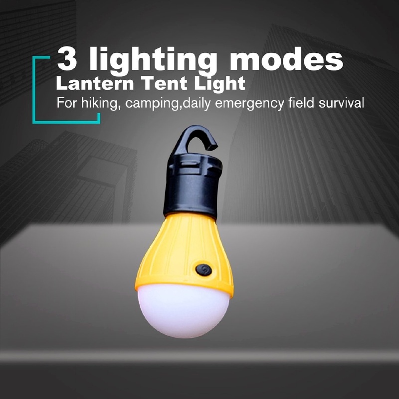 Đèn LED 3 bóng tiện lợi dùng để treo lều cắm trại và câu cá ngoài trời